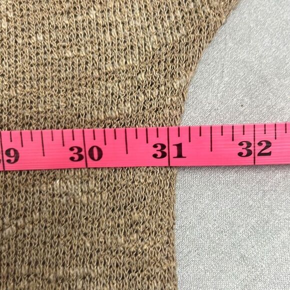 Talulla Tan Oversized V Neck Long Sleeve Stretch Pullover Sweater Medium Boho - Picture 8 of 9